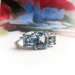 Estate 10.57ct. tw. Synthetic Blue Spinel Three Stone Cocktail Ring 18K White Gold