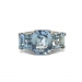 Estate 10.57ct. tw. Synthetic Blue Spinel Three Stone Cocktail Ring 18K White Gold