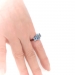 Estate 10.57ct. tw. Synthetic Blue Spinel Three Stone Cocktail Ring 18K White Gold