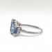 Estate 10.57ct. tw. Synthetic Blue Spinel Three Stone Cocktail Ring 18K White Gold