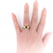 Vintage Tsavorite Green Garnet Diamond Ring Band 18K Yellow Gold