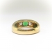 Vintage Tsavorite Green Garnet Diamond Ring Band 18K Yellow Gold