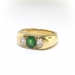 Vintage Tsavorite Green Garnet Diamond Ring Band 18K Yellow Gold