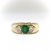 Vintage Tsavorite Green Garnet Diamond Ring Band 18K Yellow Gold