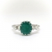 Vintage MidCentury 2.44ct.tw. Cushion Cut Emerald and Diamond Ring 18K White Gold