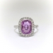 Antique Edwardian 3.34 ct.tw. No Heat Pink Sapphire And Diamond Halo Ring Platinum