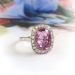 Antique Edwardian 3.34 ct.tw. No Heat Pink Sapphire And Diamond Halo Ring Platinum