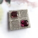 Art Deco 13.52 ct.tw. Deep Pink Tourmaline and Diamond Brooch Pin Pendant Platinum