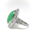 Vintage Art Deco 1930's 4.28ct.tw. Green Chrysoprase Diamond Halo Ring 18k white gold