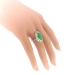 Vintage Art Deco 1930's 4.28ct.tw. Green Chrysoprase Diamond Halo Ring 18k white gold