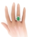 Vintage Art Deco 1930's 4.28ct.tw. Green Chrysoprase Diamond Halo Ring 18k white gold