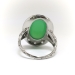 Vintage Art Deco 1930's 4.28ct.tw. Green Chrysoprase Diamond Halo Ring 18k white gold