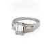 Vintage 1960's .89 ct t.w. Emerald Cut & Tapered Baguette Diamond Engagement Ring Platinum