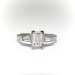 Vintage 1960's .89 ct t.w. Emerald Cut & Tapered Baguette Diamond Engagement Ring Platinum