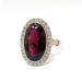 Edwardian 6.47 ct.tw. Deep Rose Tourmaline and Diamond Halo Ring 18K Platinum