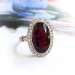 Edwardian 6.47 ct.tw. Deep Rose Tourmaline and Diamond Halo Ring 18K Platinum