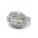 Retro 2.41 ctw. Baguette And Pave Diamond Dome Cocktail Ring Platinum