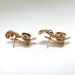 Vintage Citrine Diamond Pierced Earrings 4.15ct t.w. Mid-Century 18k Yellow Gold Platinum