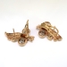 Vintage Citrine Diamond Pierced Earrings 4.15ct t.w. Mid-Century 18k Yellow Gold Platinum