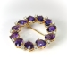 Estate 13.09 ct. tw. Amethyst and Diamond Circle Pin Brooch 14K