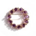 Estate 13.09 ct. tw. Amethyst and Diamond Circle Pin Brooch 14K