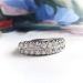 Vintage Retro .79 ctw. Diamond Double Row Wedding or Stacking Band 14K White Gold