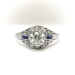 Art Deco .78 ct. tw. Diamond and Sapphire Engagement Ring Platinum and 10K