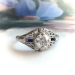 Art Deco .78 ct. tw. Diamond and Sapphire Engagement Ring Platinum and 10K