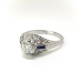 Art Deco .78 ct. tw. Diamond and Sapphire Engagement Ring Platinum and 10K