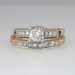 Pristine Romantic Engagement Ring & Wedding Band Set 14k