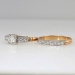 Pristine Romantic Engagement Ring & Wedding Band Set 14k