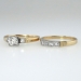 Sweet 1940's Two Tone Diamond Engagement Ring Set 10k/14k