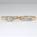 Sweet 1940's Two Tone Diamond Engagement Ring Set 10k/14k