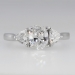 Lovely 1.30ctw Oval & Trillion Three Stone Diamond Engagement Ring Platinum