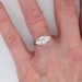 Lovely 1.30ctw Oval & Trillion Three Stone Diamond Engagement Ring Platinum