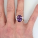 Large Estate Oval Amethyst & Diamond Cocktail Ring 18k