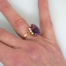 Large Estate Oval Amethyst & Diamond Cocktail Ring 18k