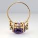 Large Estate Oval Amethyst & Diamond Cocktail Ring 18k