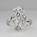 Art Deco Platinum Old Diamond Navette Ring