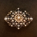 Elegant Victorian Old Cut Diamond & Pearl Brooch 14k