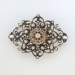 Elegant Victorian Old Cut Diamond & Pearl Brooch 14k