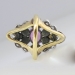 Exquisite Edwardian Sapphire, Pearl & Old Mine Cut Diamond Cocktail Ring 14k