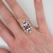 Exquisite Edwardian Sapphire, Pearl & Old Mine Cut Diamond Cocktail Ring 14k