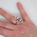 Exquisite Edwardian Sapphire, Pearl & Old Mine Cut Diamond Cocktail Ring 14k