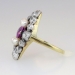 Exquisite Edwardian Sapphire, Pearl & Old Mine Cut Diamond Cocktail Ring 14k