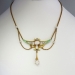 Art Nouveau Enamel, Pearl, Diamond & Opal Festoon Necklace 14k