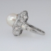 Beautiful Edwardian Pearl & Old Mine Cut Diamond Ring Platinum