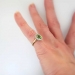 Beautiful Vintage Peridot & Diamond Halo Ring 18k