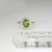 Beautiful Vintage Peridot & Diamond Halo Ring 18k