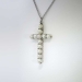 Edwardian French Rose Cut Diamond Cultured Pearl Cross Pendant 18k